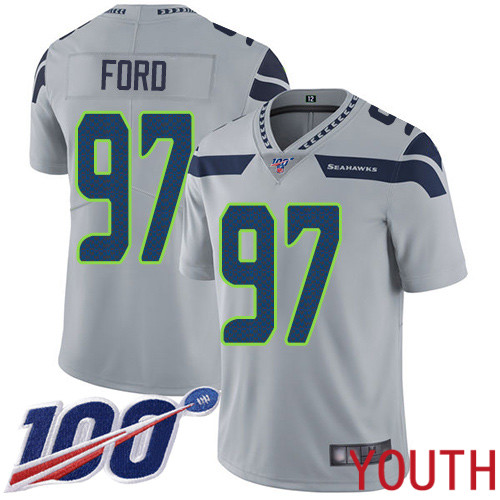 Seattle Seahawks Limited Grey Youth Poona Ford Alternate Jersey NFL Football #97 100th Season Vapor Untouchable->women nfl jersey->Women Jersey